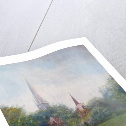 Landscape with Churches in the Background by English School