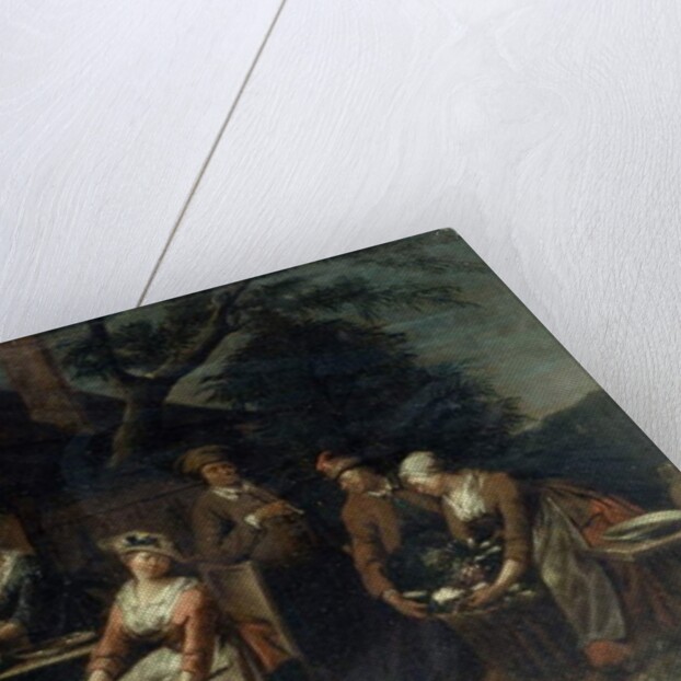 A Group of Peasants, Vegetables and Fruit by Jan Josef the Elder Horemans