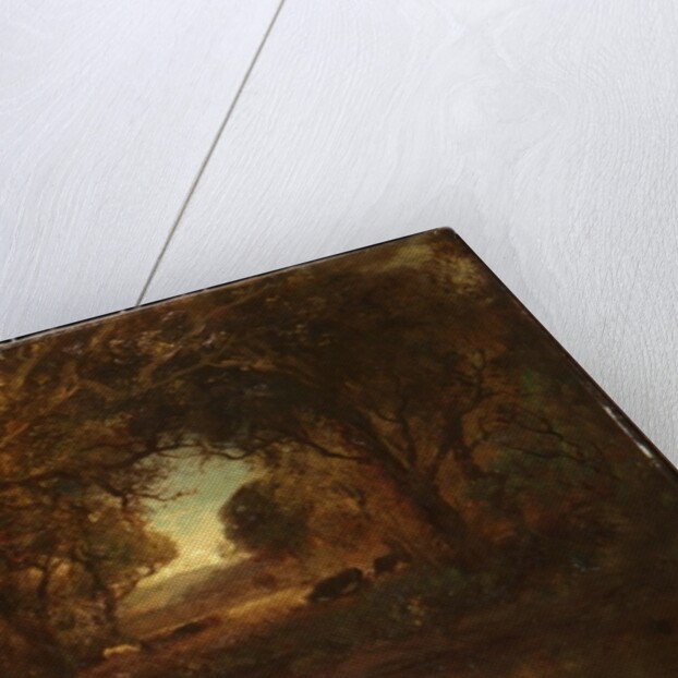 Sunset landscape with trees by William Keith