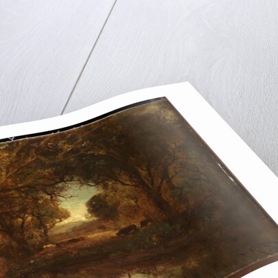 Sunset landscape with trees by William Keith