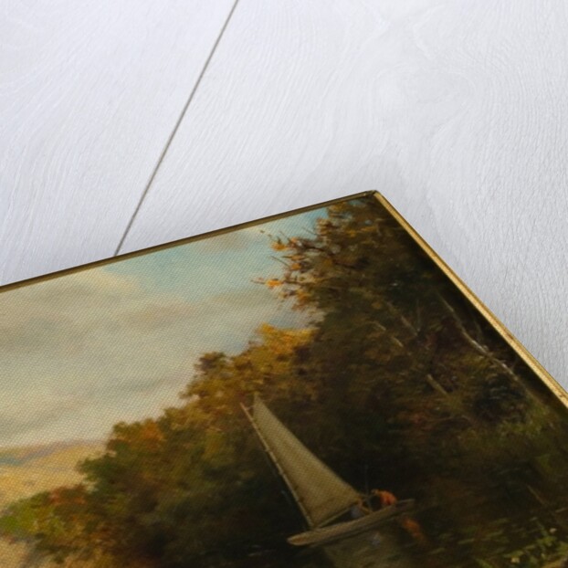 Sailboat on river, c.1875 by Arthur Quartley