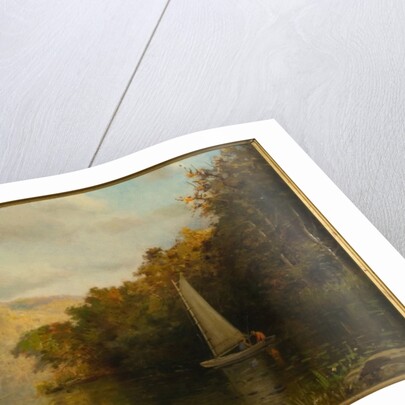 Sailboat on river, c.1875 by Arthur Quartley