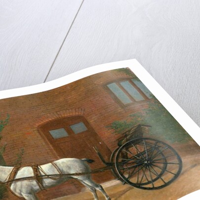 Horse hitched to a jaunting cart by English School