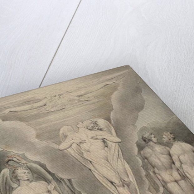 Satan Spying on Adam and Eve and Raphael's Descent into Paradise by William Blake