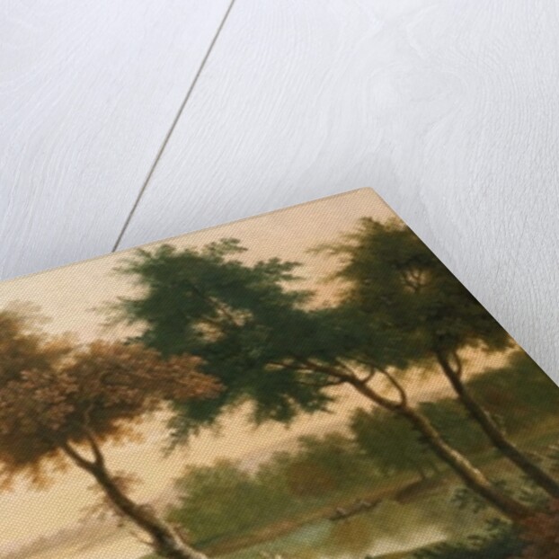 Extensive river landscape with a drover by George of Chichester Smith