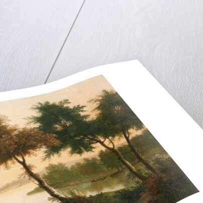 Extensive river landscape with a drover by George of Chichester Smith