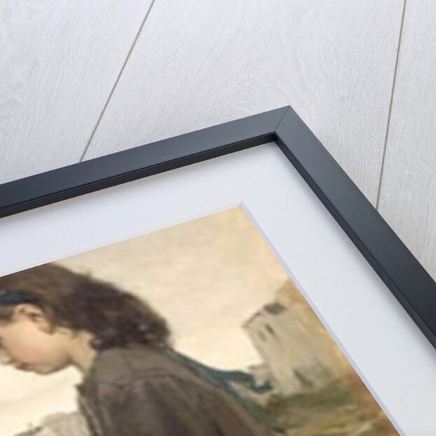 Girl knitting on the balcony, Montmartre, 1869 by Jacob Henricus or Hendricus Maris