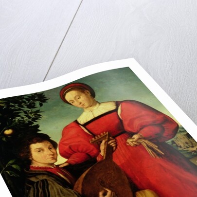 Venetian Lady and Lute Player by Italian School