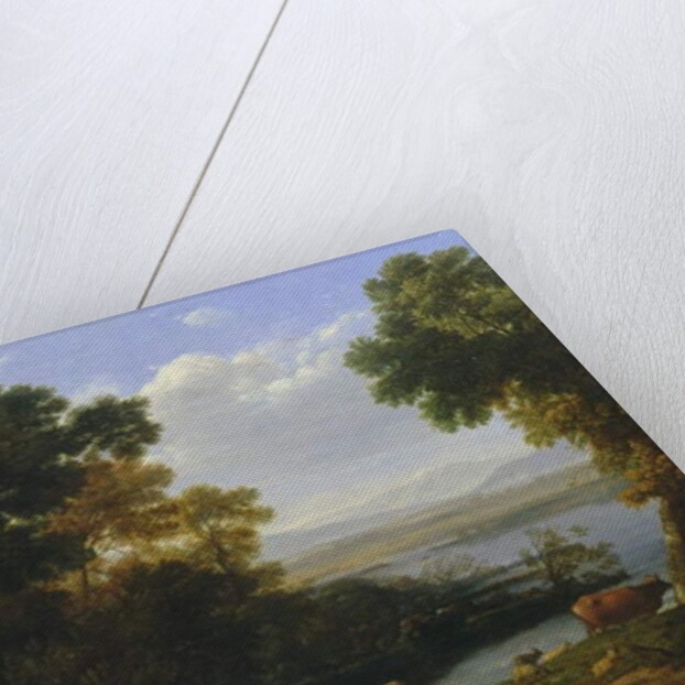 Classical river scene with a view of a town by Claude Lorrain