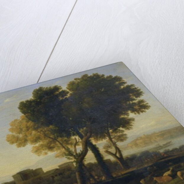 Landscape with Apollo guarding the Cattle of Admetus and Mercury stealing them by Claude Lorrain (1600-82)