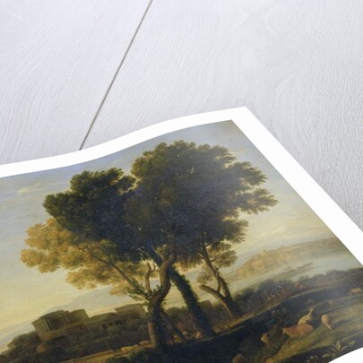 Landscape with Apollo guarding the Cattle of Admetus and Mercury stealing them by Claude Lorrain (1600-82)