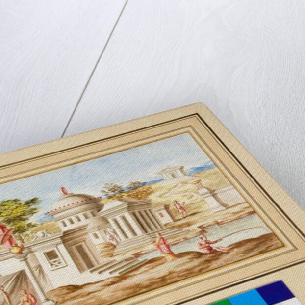 Large design of a wall with paintings. by Pietro Santi Bartoli