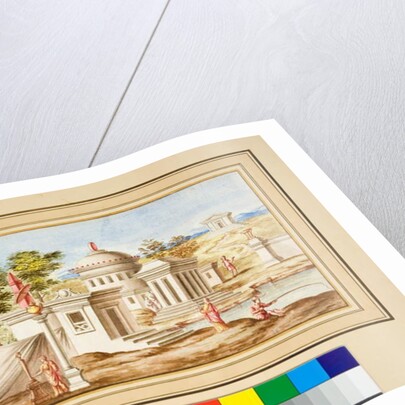 Large design of a wall with paintings. by Pietro Santi Bartoli