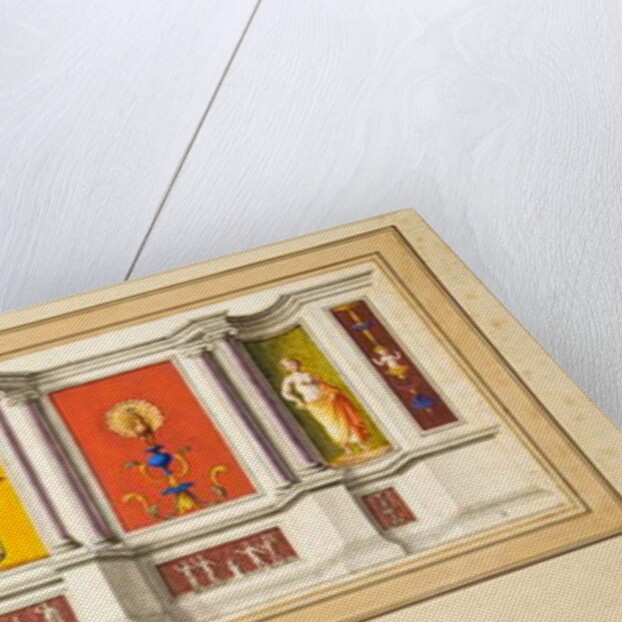 A long wall with seven panels with a narrow frieze below by Pietro Santi Bartoli