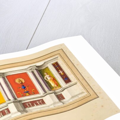 A long wall with seven panels with a narrow frieze below by Pietro Santi Bartoli