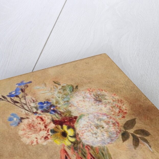 Flowers in a glass vase by William Henry Hunt