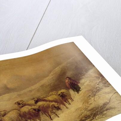 Shepherdess in the Snow, 1845-1900 by John Joseph Barker