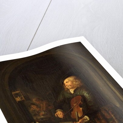 Man with a Violin by Gerrit or Gerard Dou