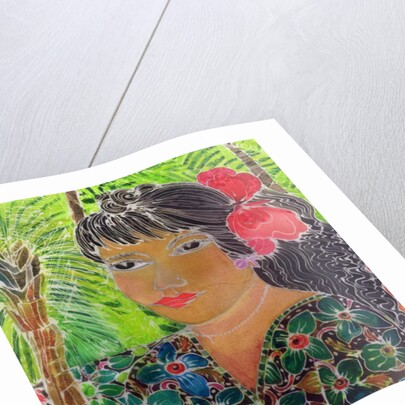 Lady with Hibiscus by Hilary Simon