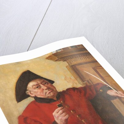 A Chelsea Pensioner playing dominos by English School