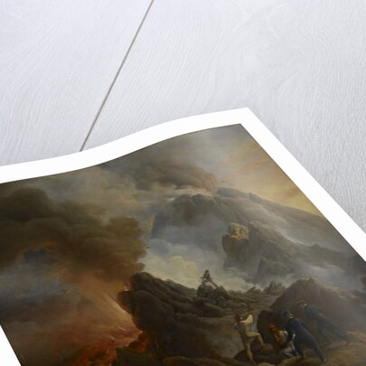 The Vesuvius Erupting, the Artist and His Father, Carle Vernet, in the Foreground., c. 1822 by Emile Jean Horace Vernet
