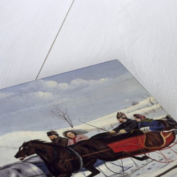 The Sleigh Race, c.1865 by American School
