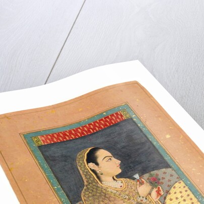 Lady Holding a Cup and a Flower, early 18th century by Indian School