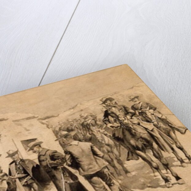 U.S. Cavalry Hunting Garza Men on the Rio Grande, c.1892 by Frederic Remington