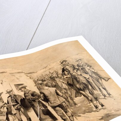 U.S. Cavalry Hunting Garza Men on the Rio Grande, c.1892 by Frederic Remington