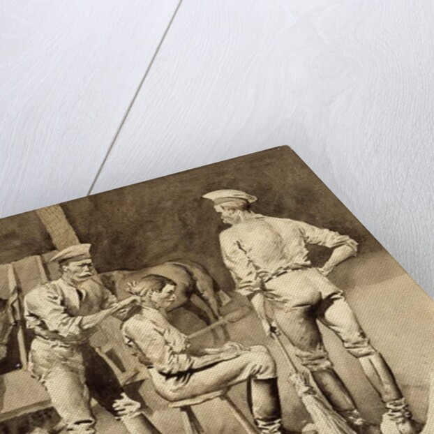 A Haircut in a Cavalry Stable, c.1893 by Frederic Remington