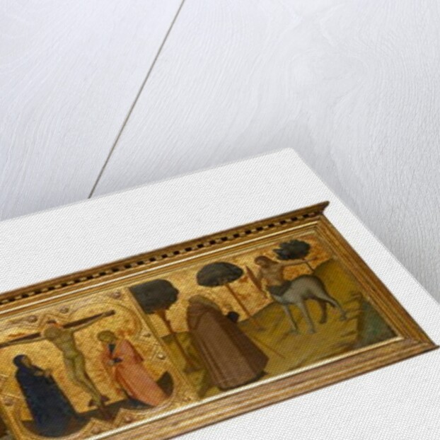 Saint Anthony the Abbot Preaching; Christ on the Cross with the Virgin and Saint John; Saint Anthony the Abbot and the Centaur, 1350-1400 by European School