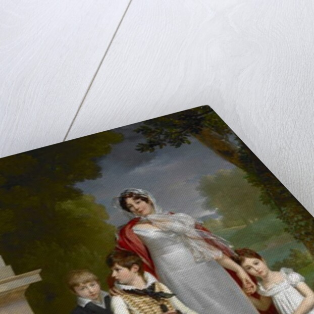 Portrait of Louise-Antoinette-Scholastique Guéhéneuc, Madame la Maréchale Lannes, Duchesse de Montebello, with her Children, 1814 by Francois Pascal Simon Baron Gerard