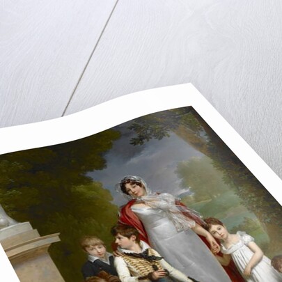 Portrait of Louise-Antoinette-Scholastique Guéhéneuc, Madame la Maréchale Lannes, Duchesse de Montebello, with her Children, 1814 by Francois Pascal Simon Baron Gerard
