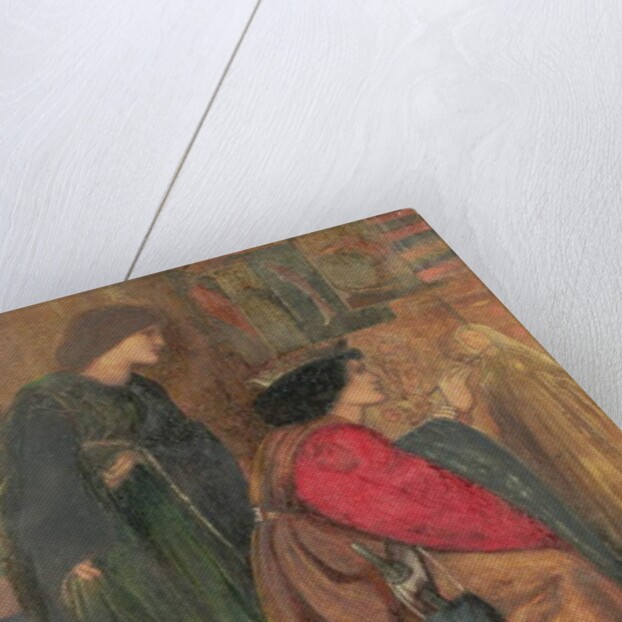 Design for a panel from King Rene's Honeymoon cabinet, 1851 by Edward Coley Burne-Jones