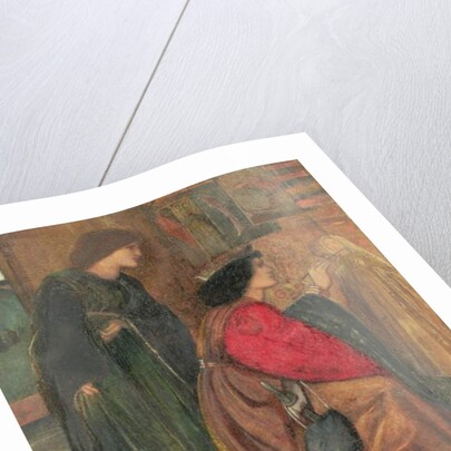 Design for a panel from King Rene's Honeymoon cabinet, 1851 by Edward Coley Burne-Jones