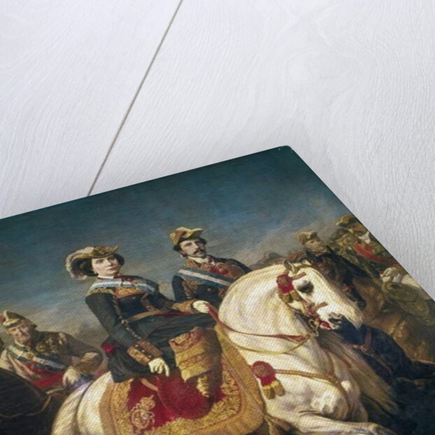 Military parade reviews by Kings Isabel II of Spain and Francis I, 1848 by Charles Porion