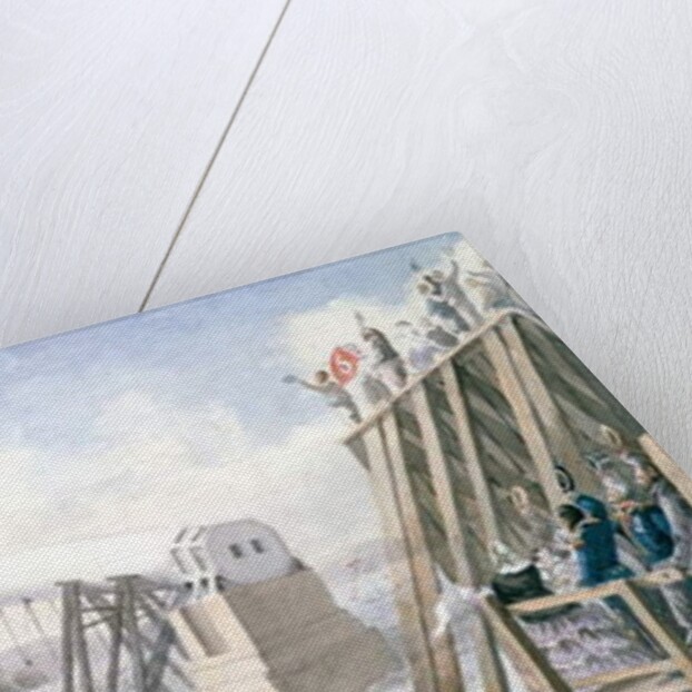 The floating of the last span of the Royal Albert Bridge, Saltash by English School