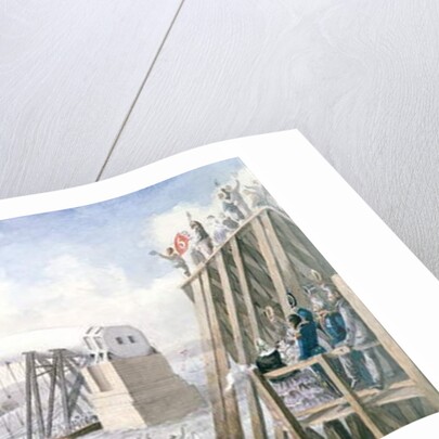 The floating of the last span of the Royal Albert Bridge, Saltash by English School