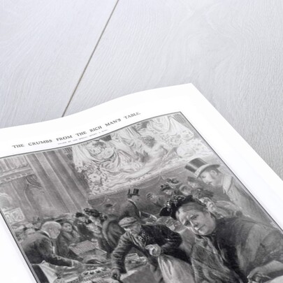 The Crumbs from the Rich Man's Table: Distributing the Remains of the Feast to the Poor in the Guildhall the Morning after the Banquet, 1908 by Samuel Begg