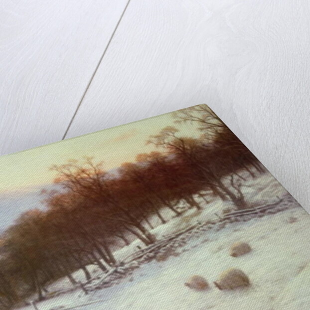 Snow Covered Fields with Sheep by Joseph Farquharson