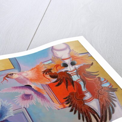 Red Ribbon and Chickadees, 2015 by Irina Corduban