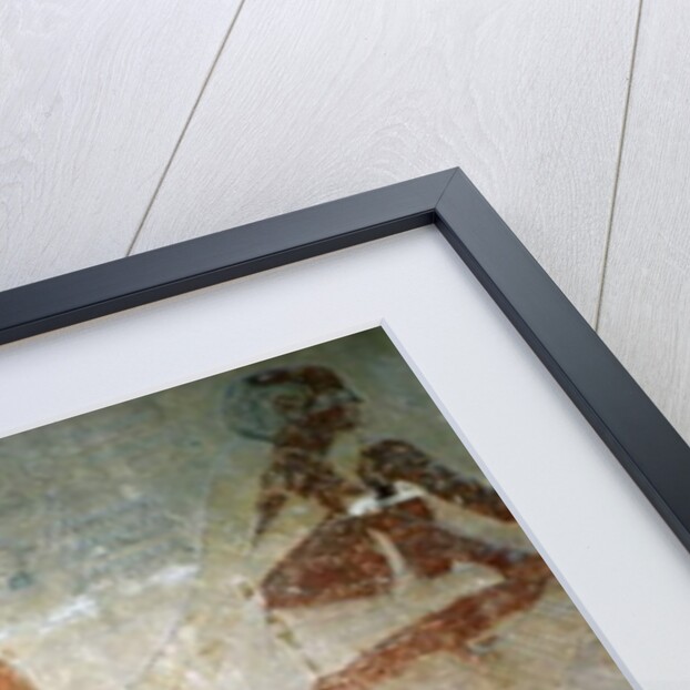 Fishermen and a crocodile from the North wall of the Mastaba Chapel of Ti, Old Kingdom by Egyptian 5th Dynasty