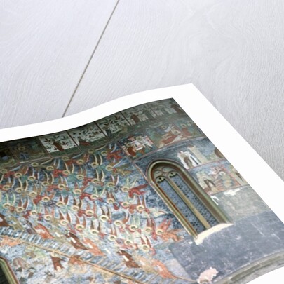 Ladder of Heaven, painting on the north front of the church, c.1601 by Romanian School