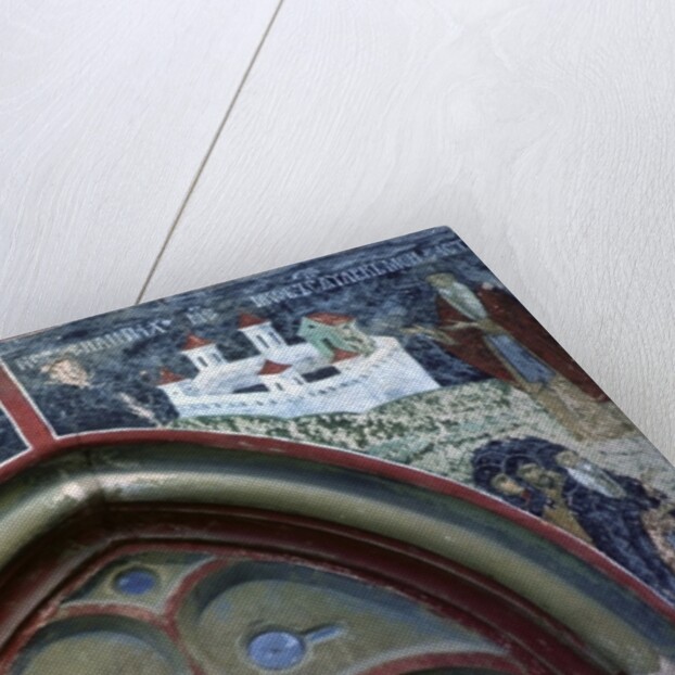 Gothic window and the life of St Pachomius by Romanian School