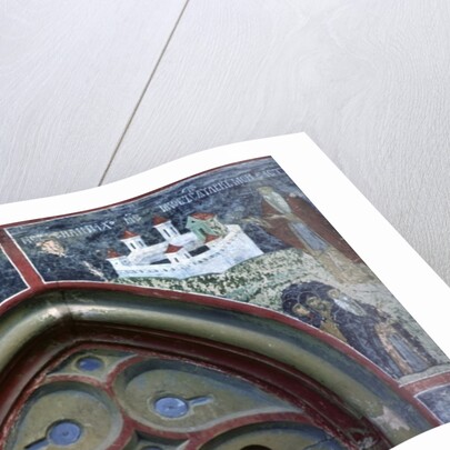 Gothic window and the life of St Pachomius by Romanian School