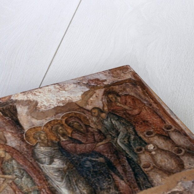 Marriage at Cana, narthex wall painting, Afendiko church, Brontochion Monastery by Greek School