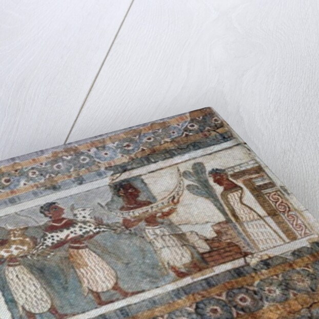 Detail, fresco on sarcophagus from Hagia Triada by Minoan Minoan