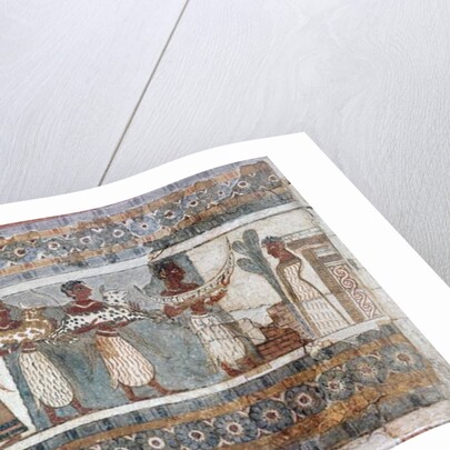 Detail, fresco on sarcophagus from Hagia Triada by Minoan Minoan