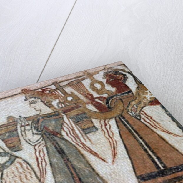 Detail, fresco on sarcophagus from Hagia Triada by Minoan Minoan