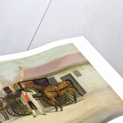 A Groom Holding a Carriage Team by Clifton Tomson